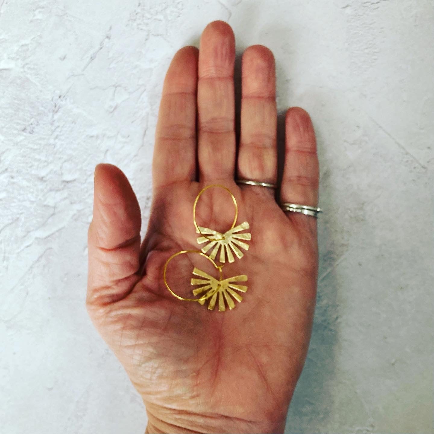 Sunbeam Earring Hoops in Gold or Silver