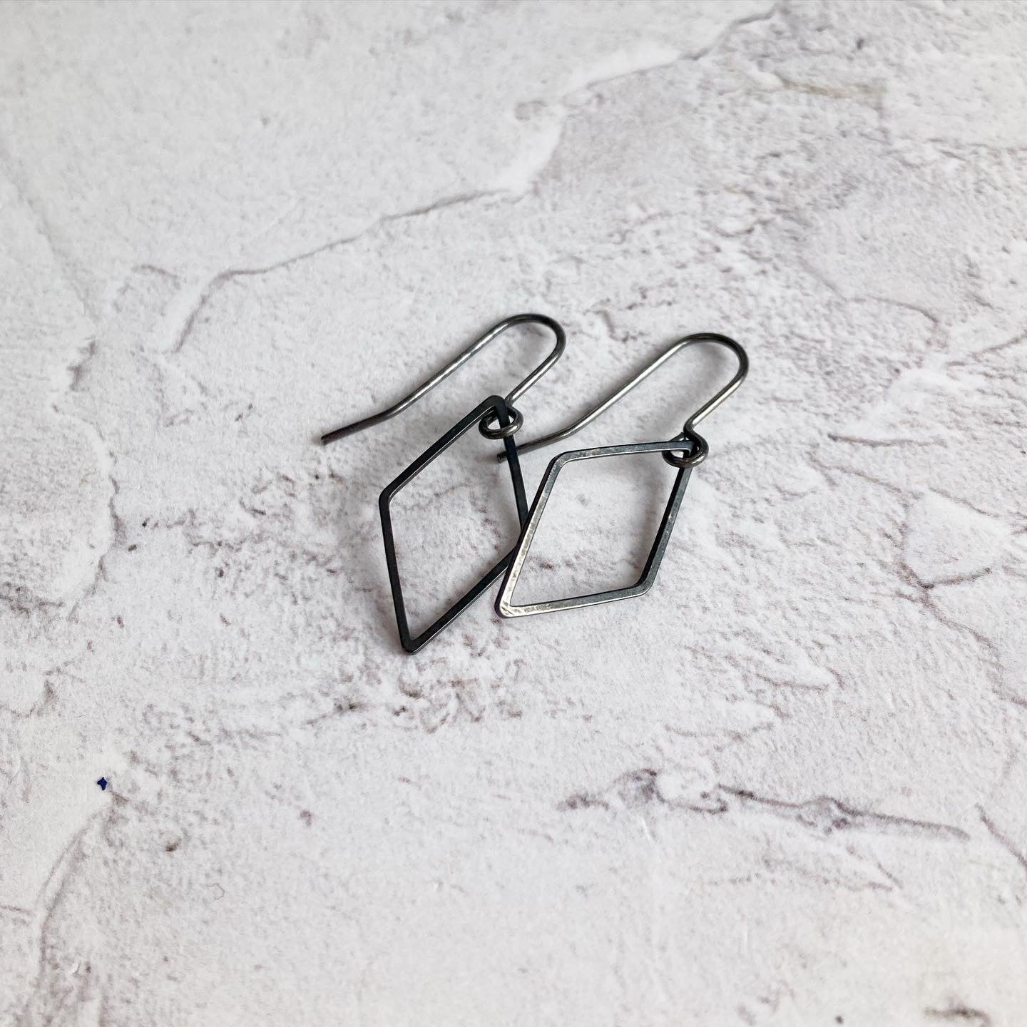 Diamond Hoop Earrings in Black or Rose Gold