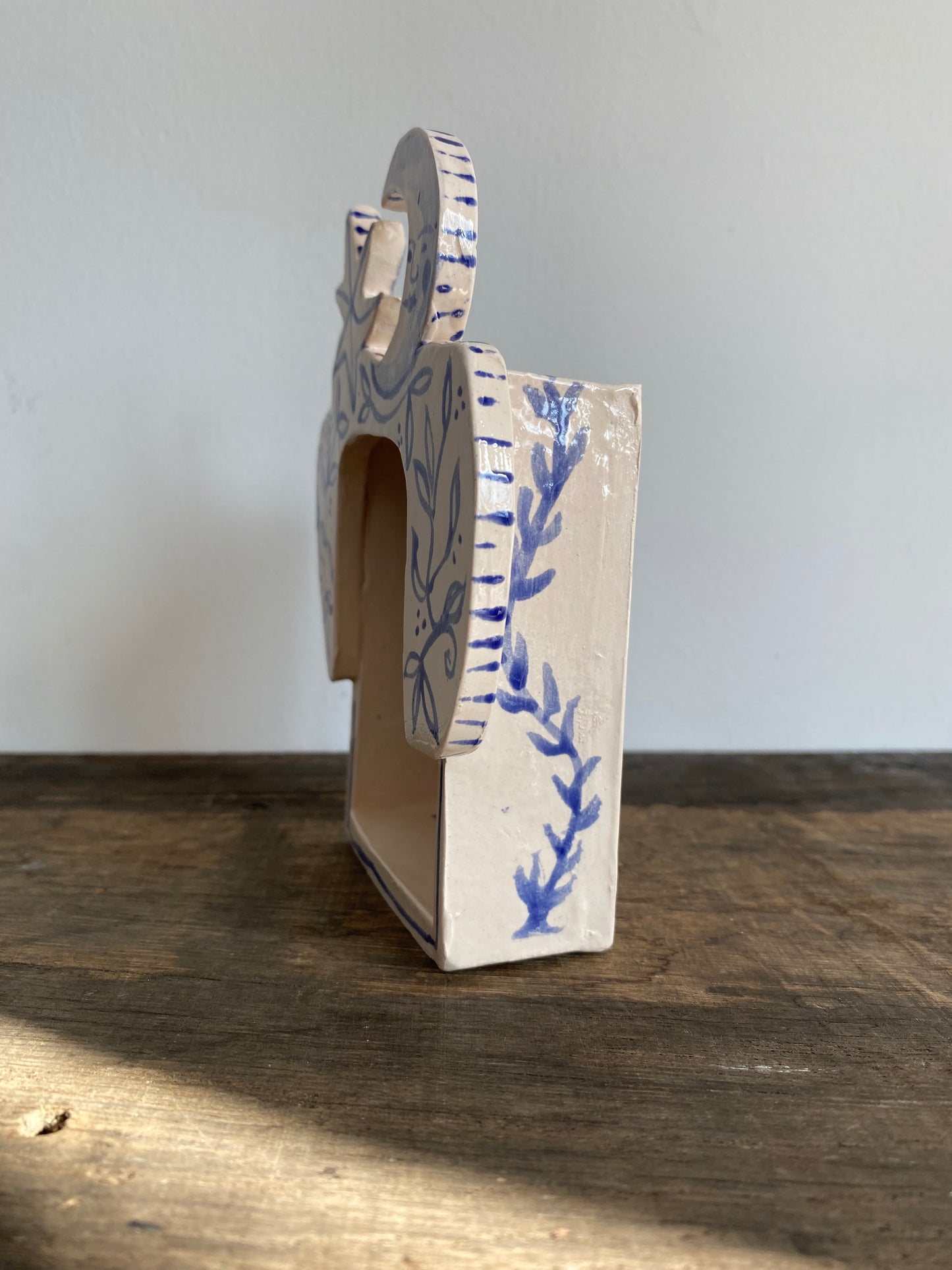 Little Altar - Temple - Ceramic Art - Object - Blue and White