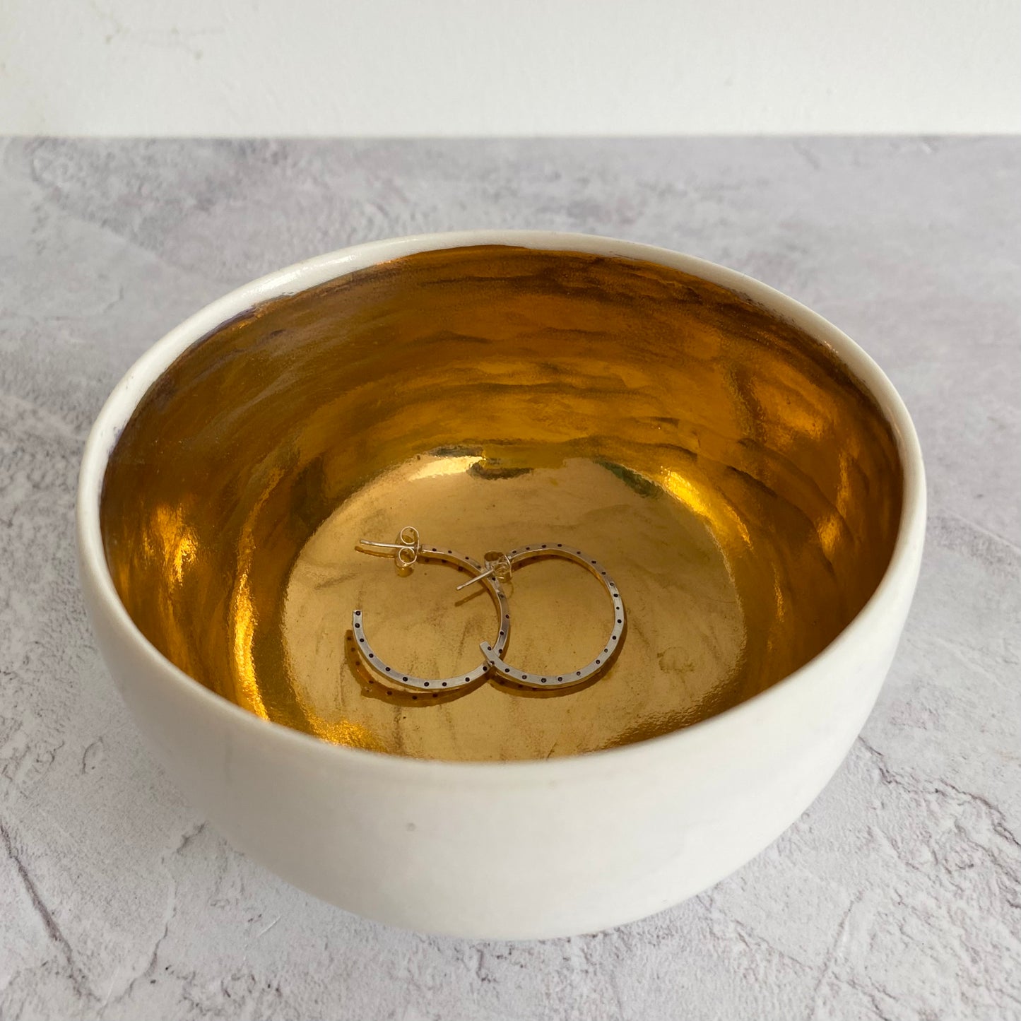 Slim Recycled Silver Spot Hoops
