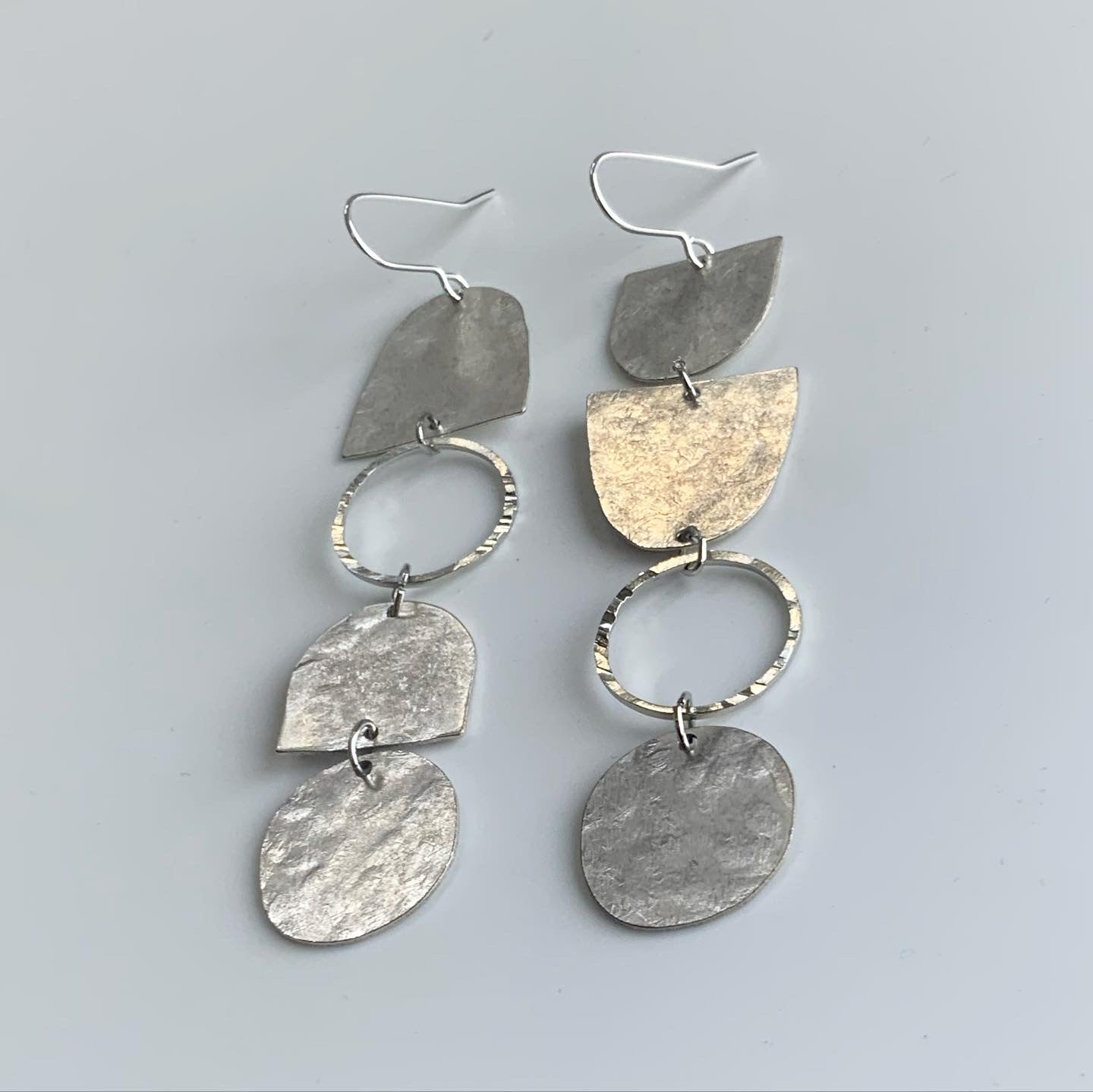 FORM Asymmetric Silver Tone Earrings
