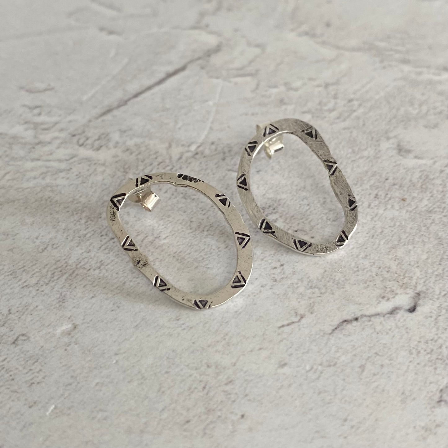 GWARI Recycled Sterling Silver Hoop Studs