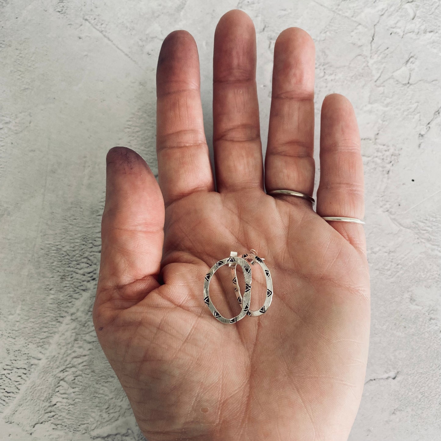 GWARI Recycled Sterling Silver Hoop Studs