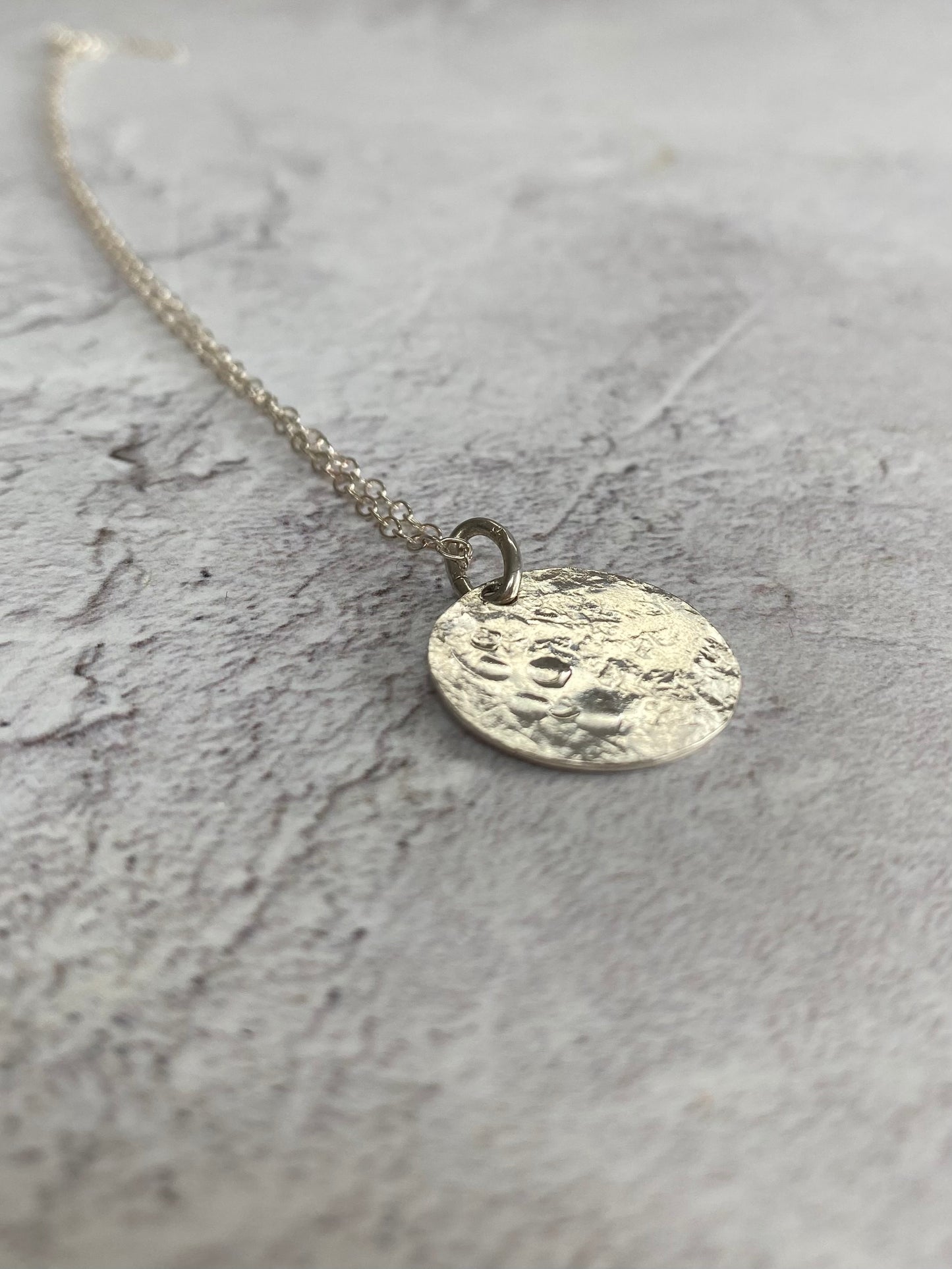 Recycled Sterling Silver Moon Necklace