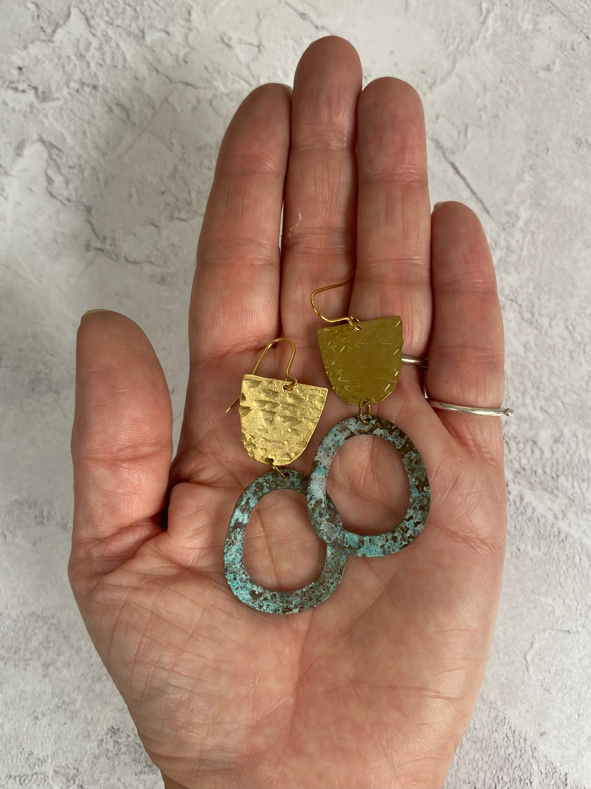 HEPWORTH Patinated Brass Earrings