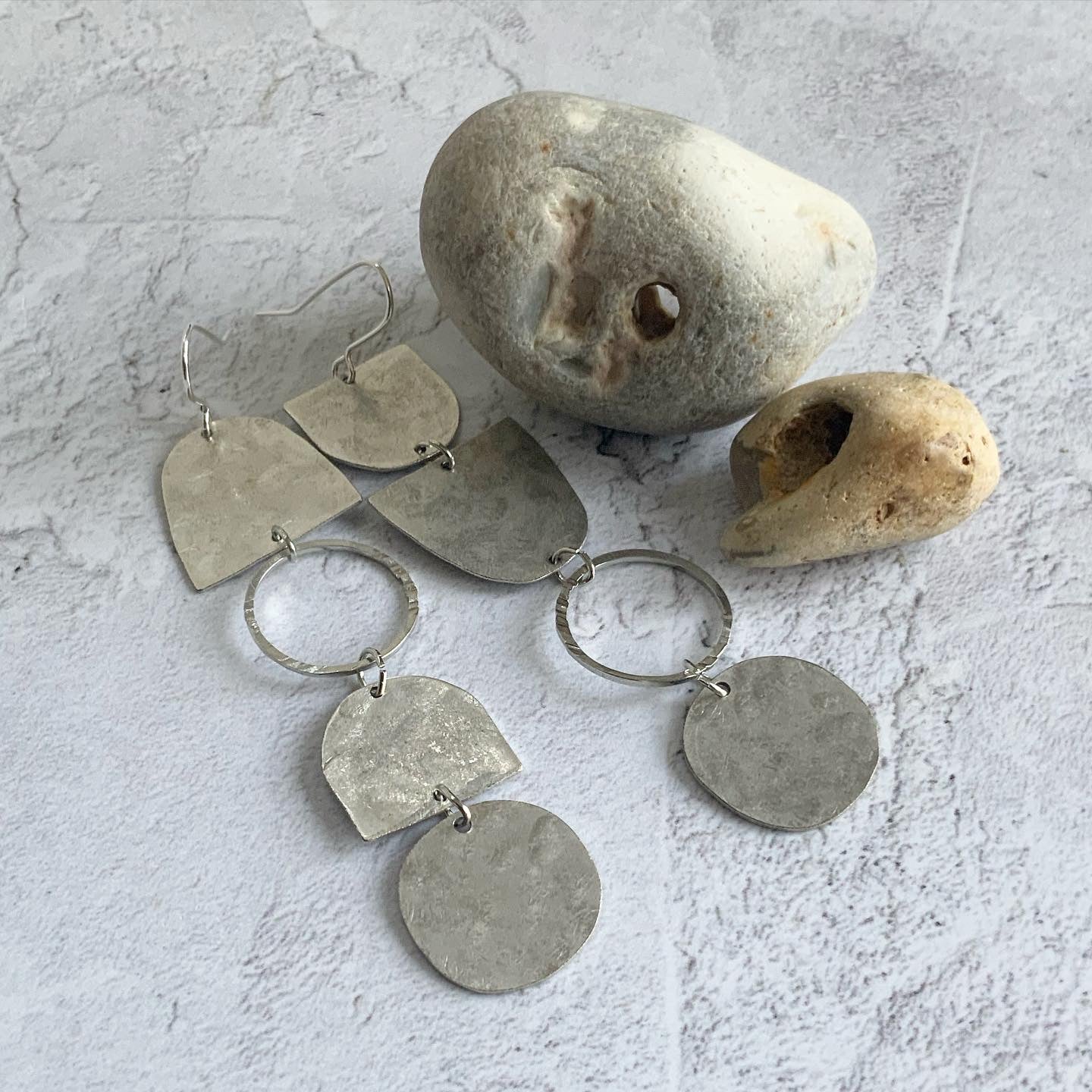 FORM Asymmetric Silver Tone Earrings