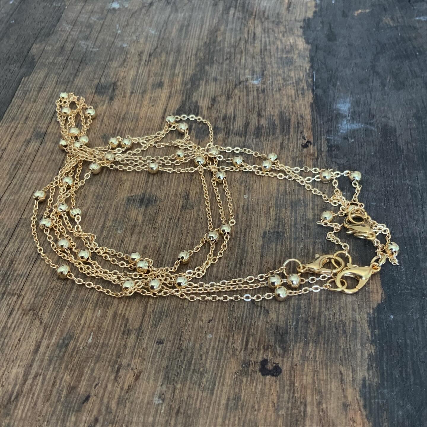 20 Inch 24 carat gold plated satellite chain