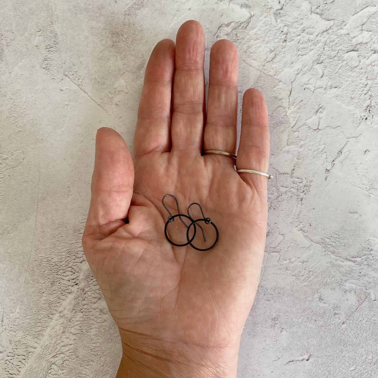 Tiny Black Hoop Earrings