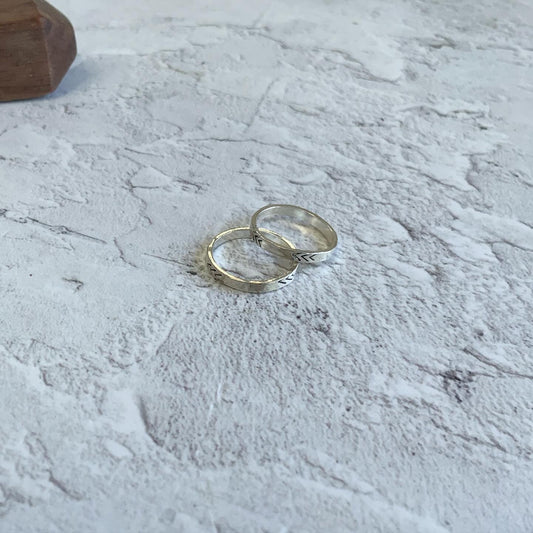 Tiny Chevron Pinkie Ring Size E1/2 and F