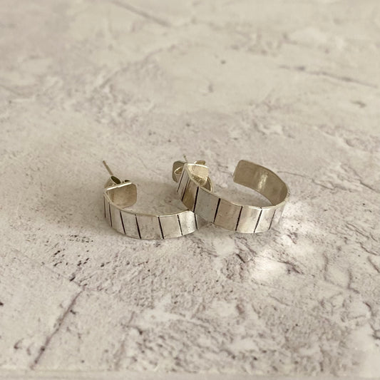 Recycled Silver Chunky Hoops