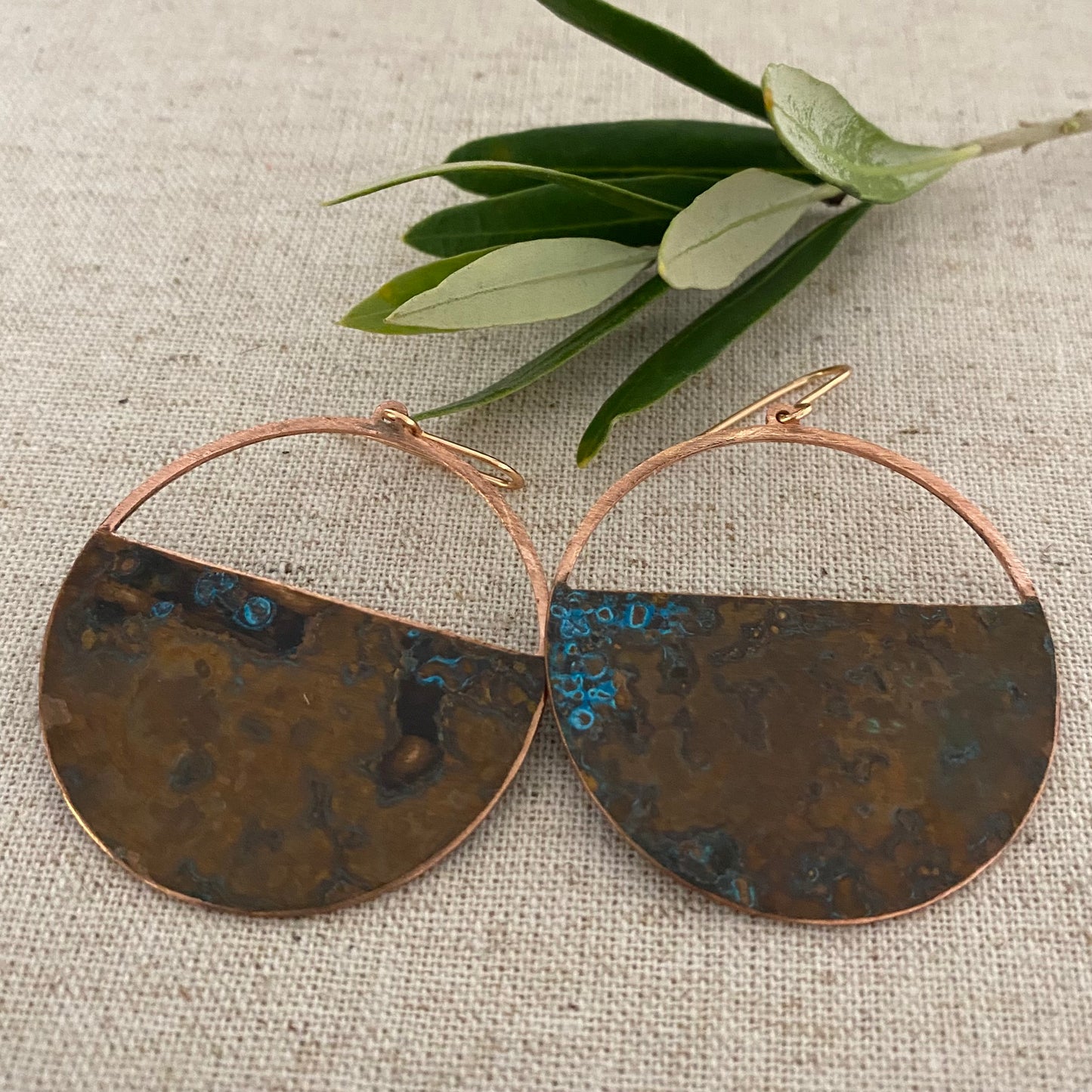 DIA Patina Copper Hoop Earrings