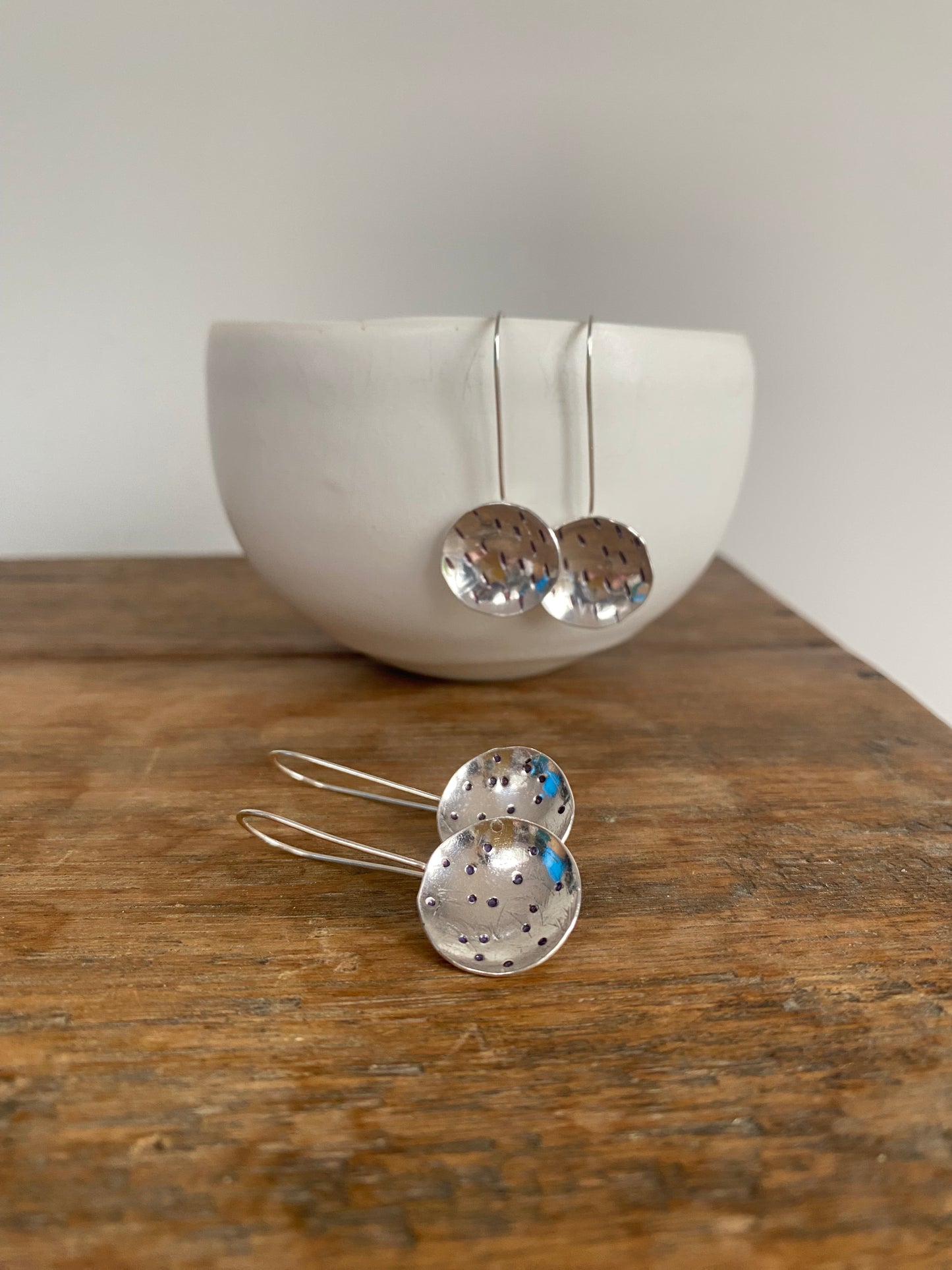 SIDHEL Recycled Sterling Silver Earrings with Dot Design