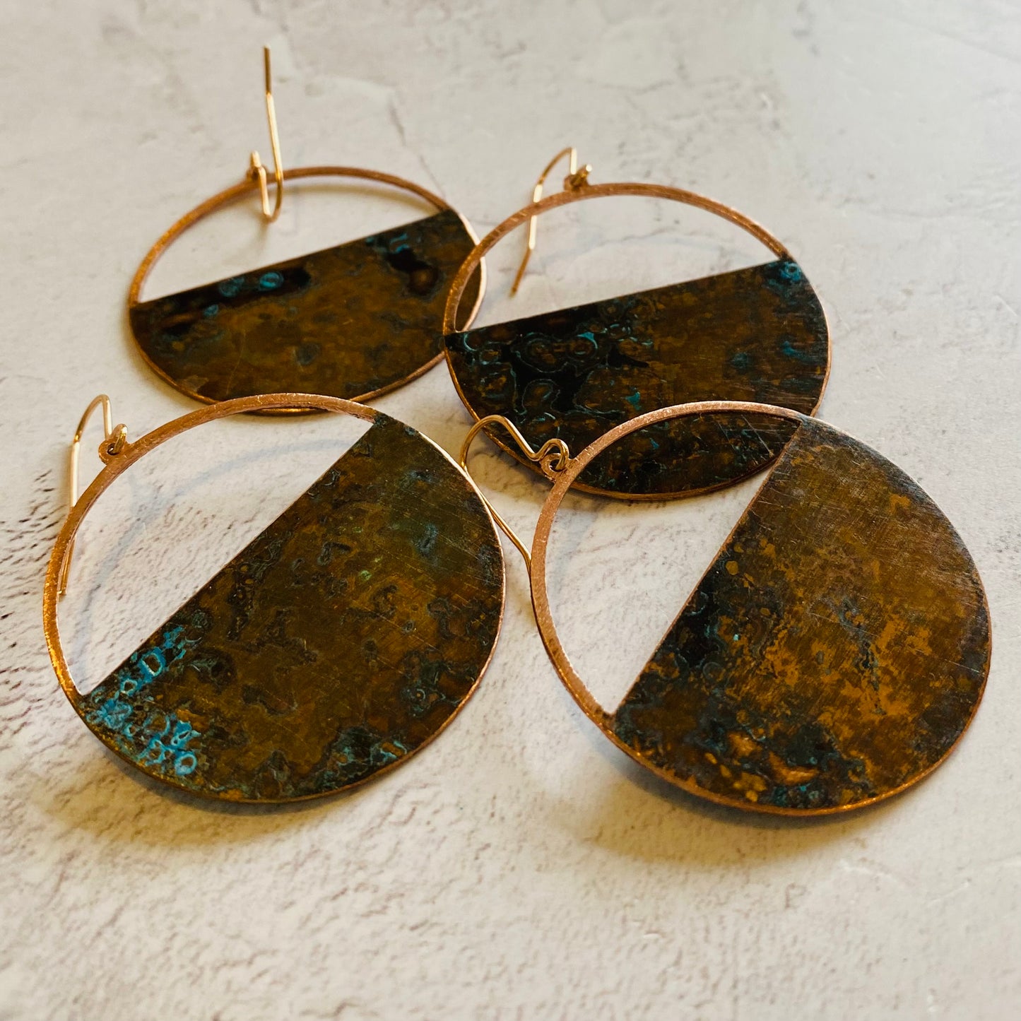 DIA Patina Copper Hoop Earrings