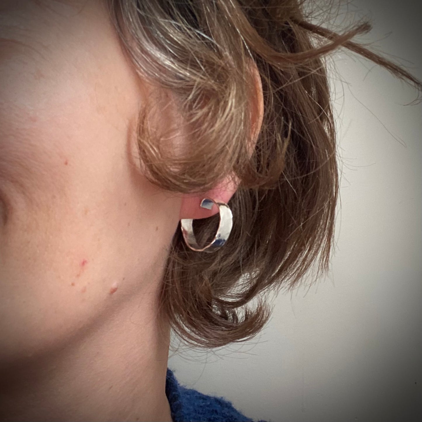 Recycled Silver Chunky Hoops