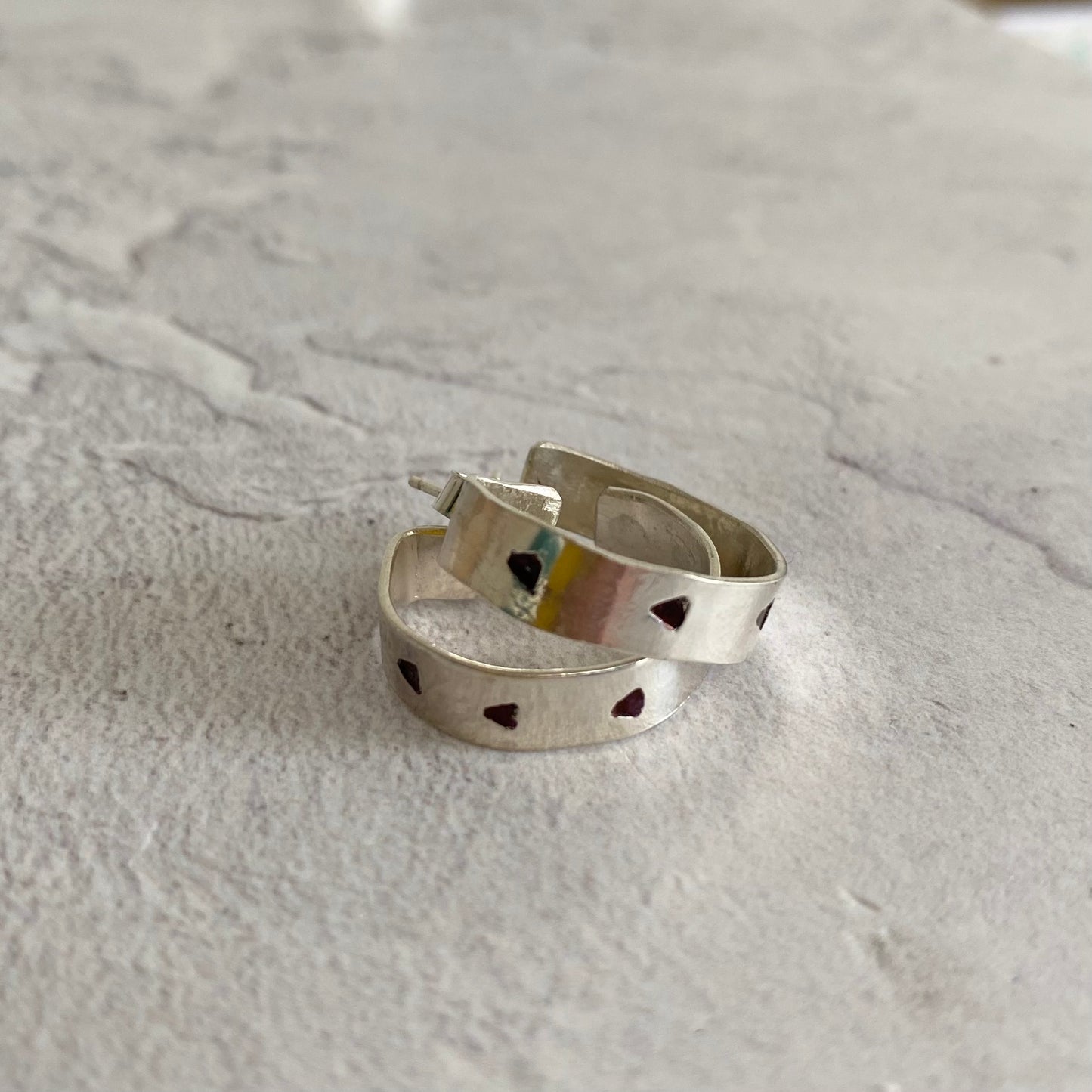 Recycled Silver Chunky Hoops