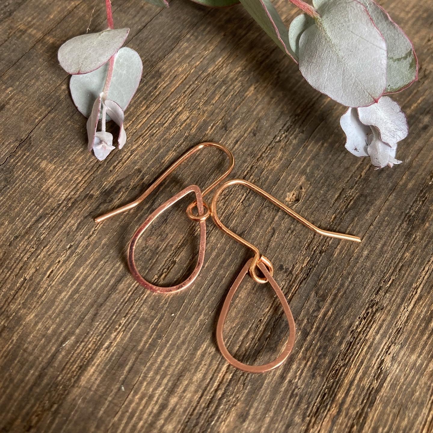 Rose Gold Tone Teardrop Earrings