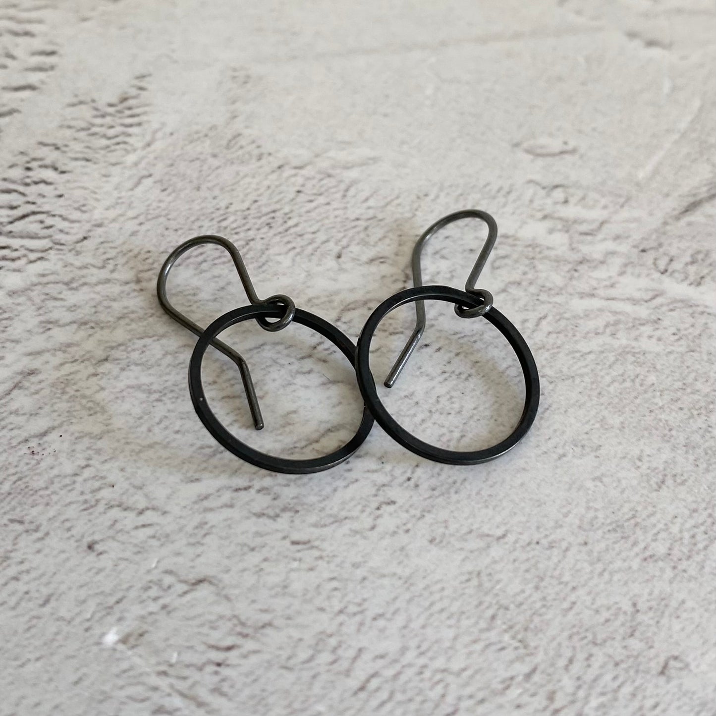 Tiny Black Hoop Earrings