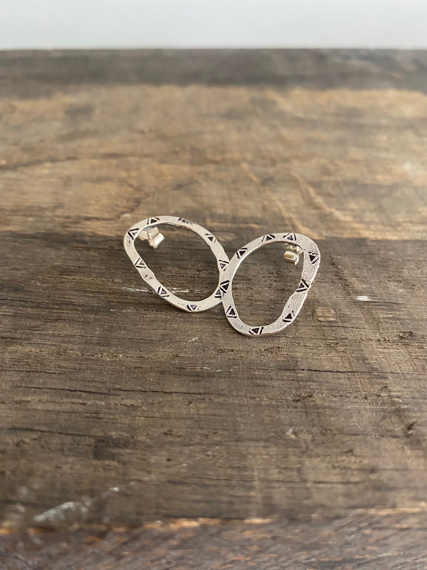 GWARI Recycled Sterling Silver Hoop Studs