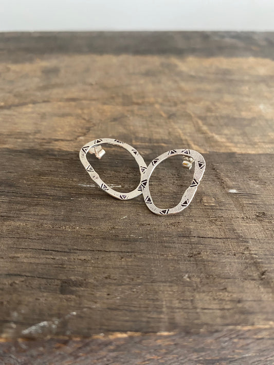 GWARI Recycled Sterling Silver Hoop Studs