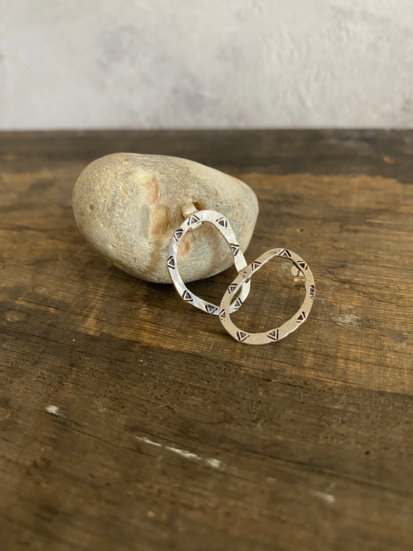 GWARI Recycled Sterling Silver Hoop Studs