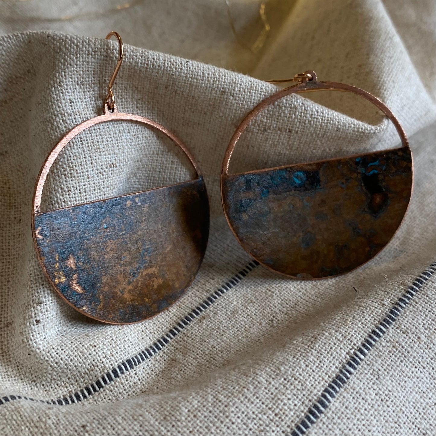 DIA Patina Copper Hoop Earrings