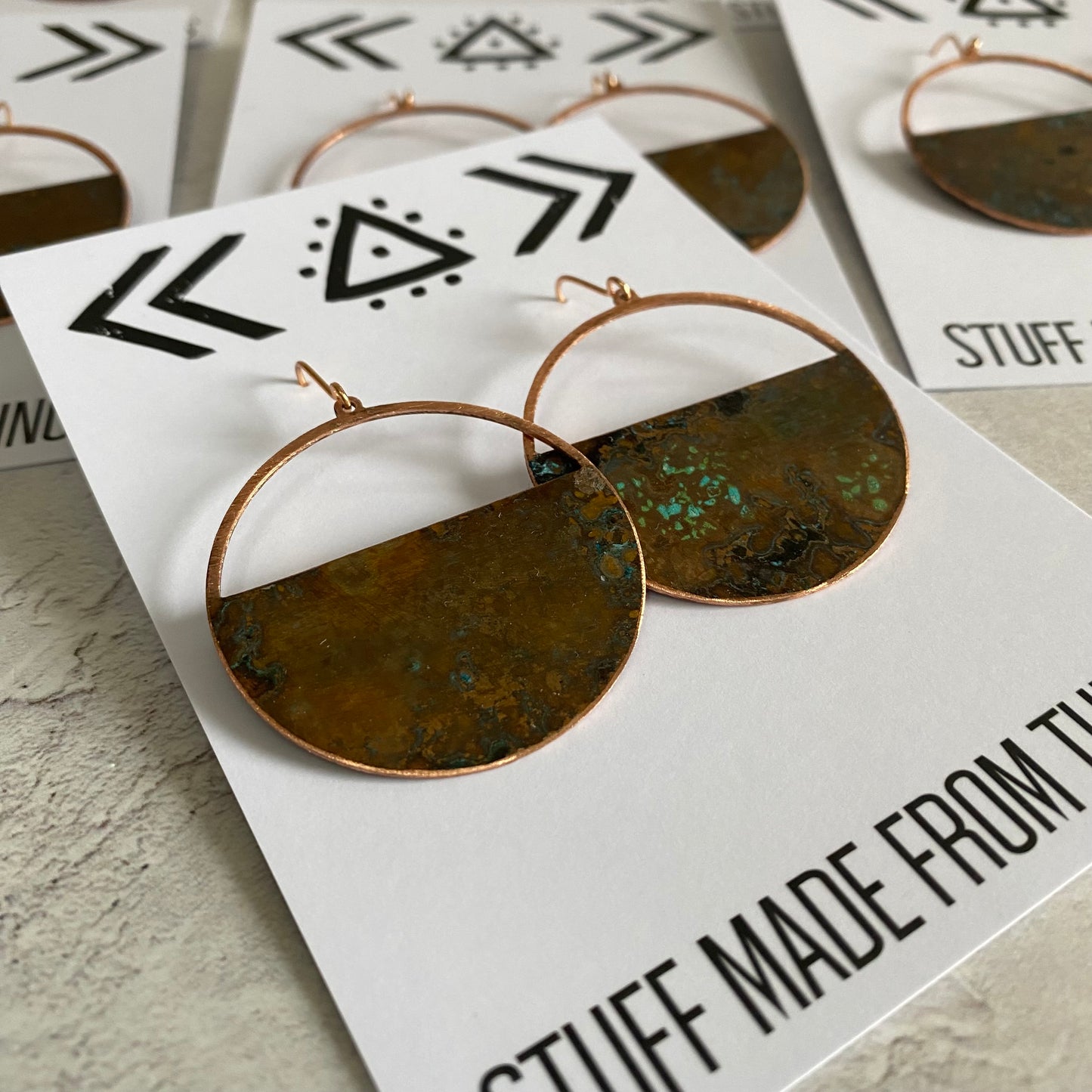 DIA Patina Copper Hoop Earrings
