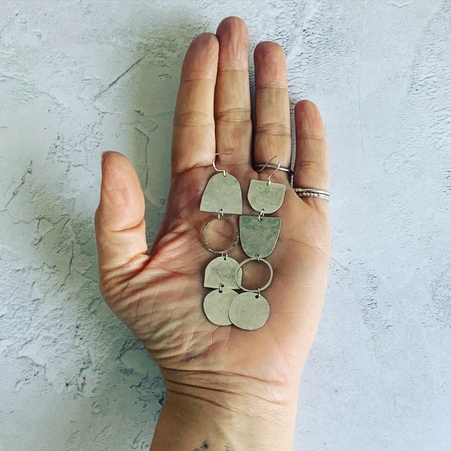 FORM Asymmetric Silver Tone Earrings