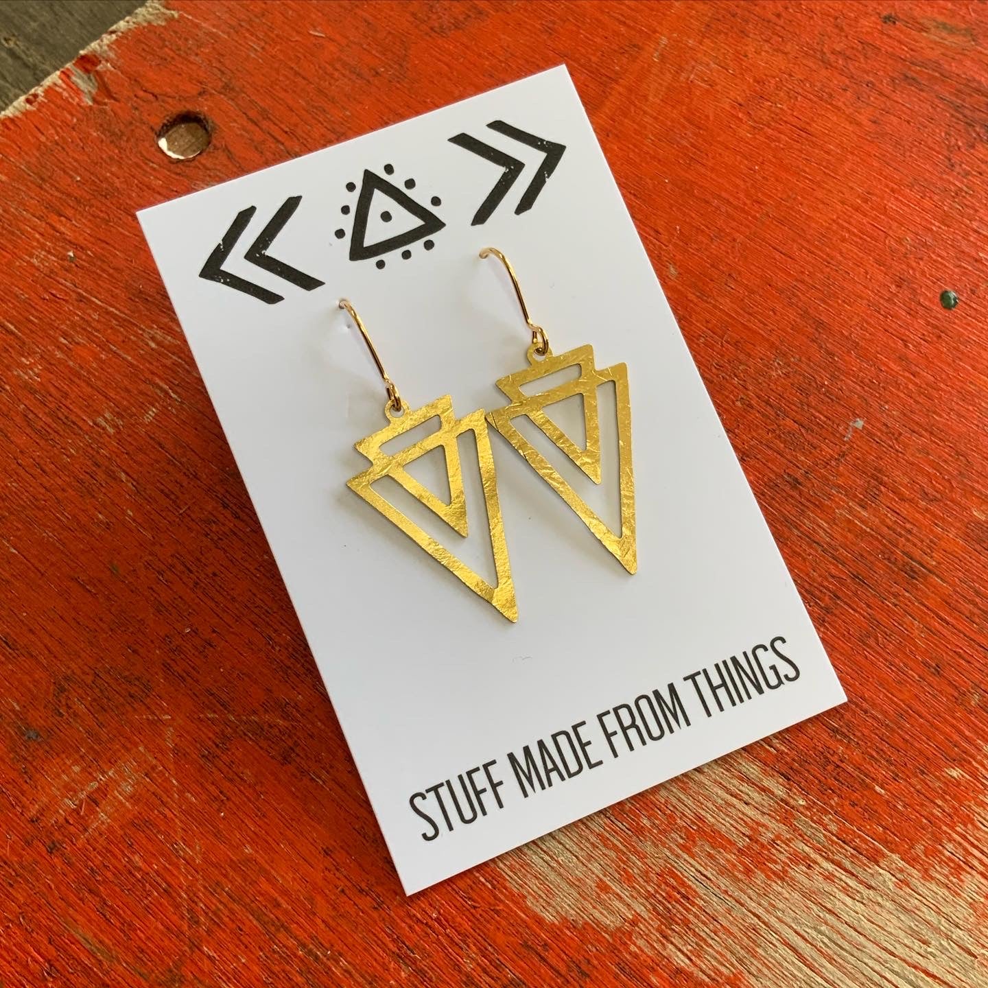 DECO Golden Brass Earrings