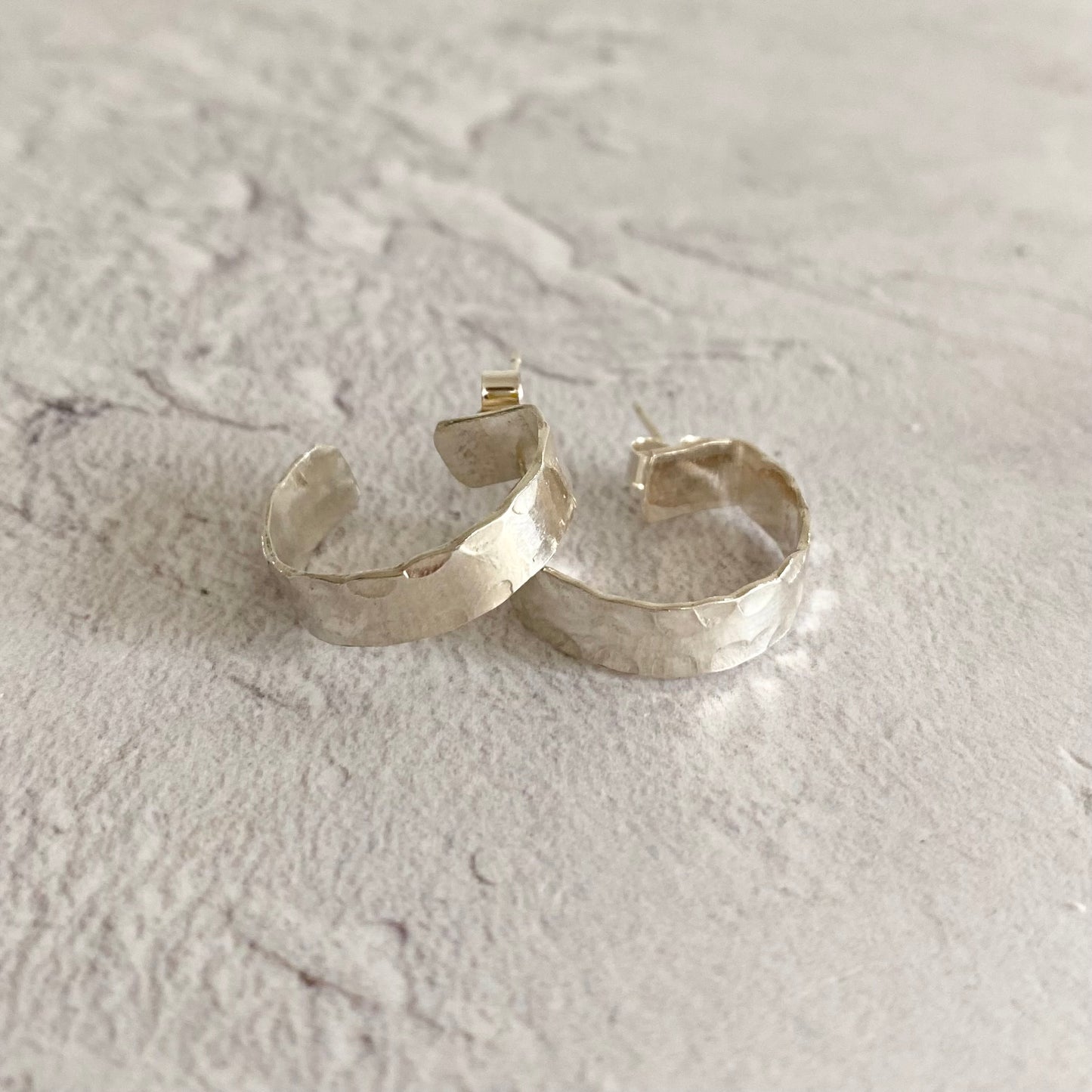 Recycled Silver Chunky Hoops