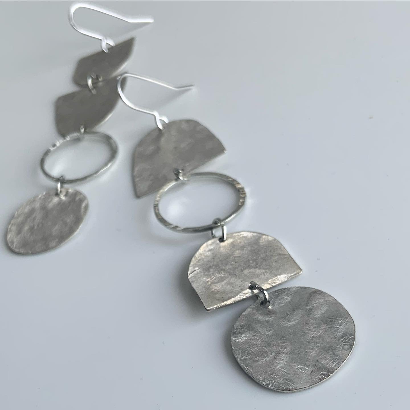 FORM Asymmetric Silver Tone Earrings