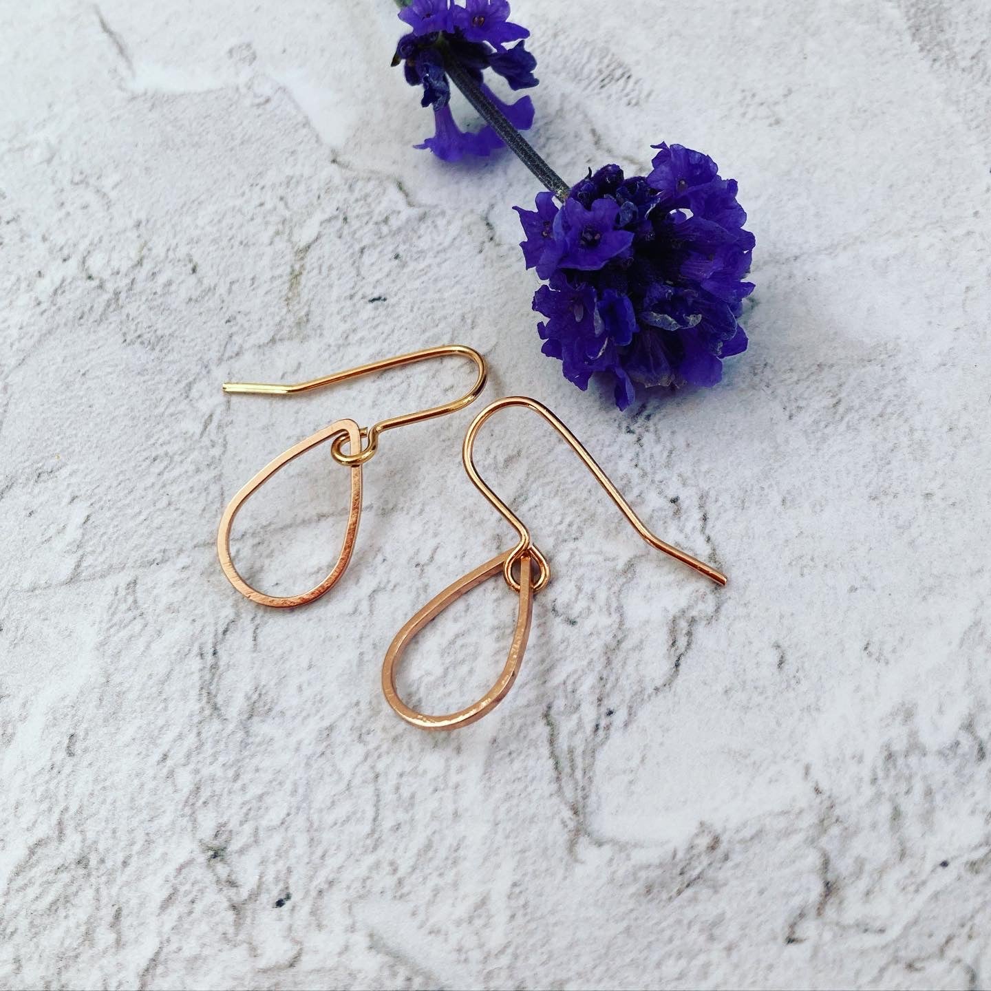 Rose Gold Tone Teardrop Earrings - Main Image