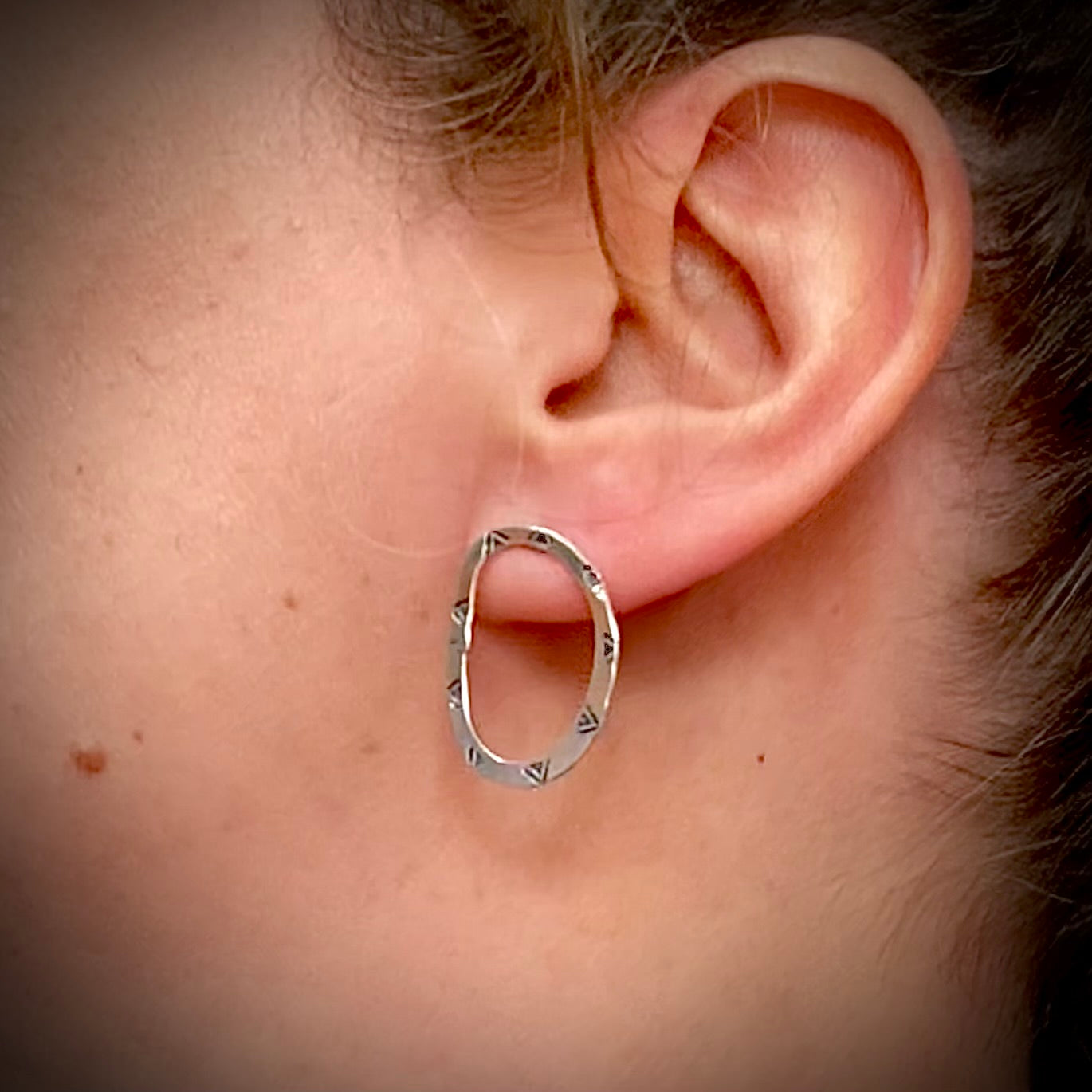 GWARI Recycled Sterling Silver Hoop Studs