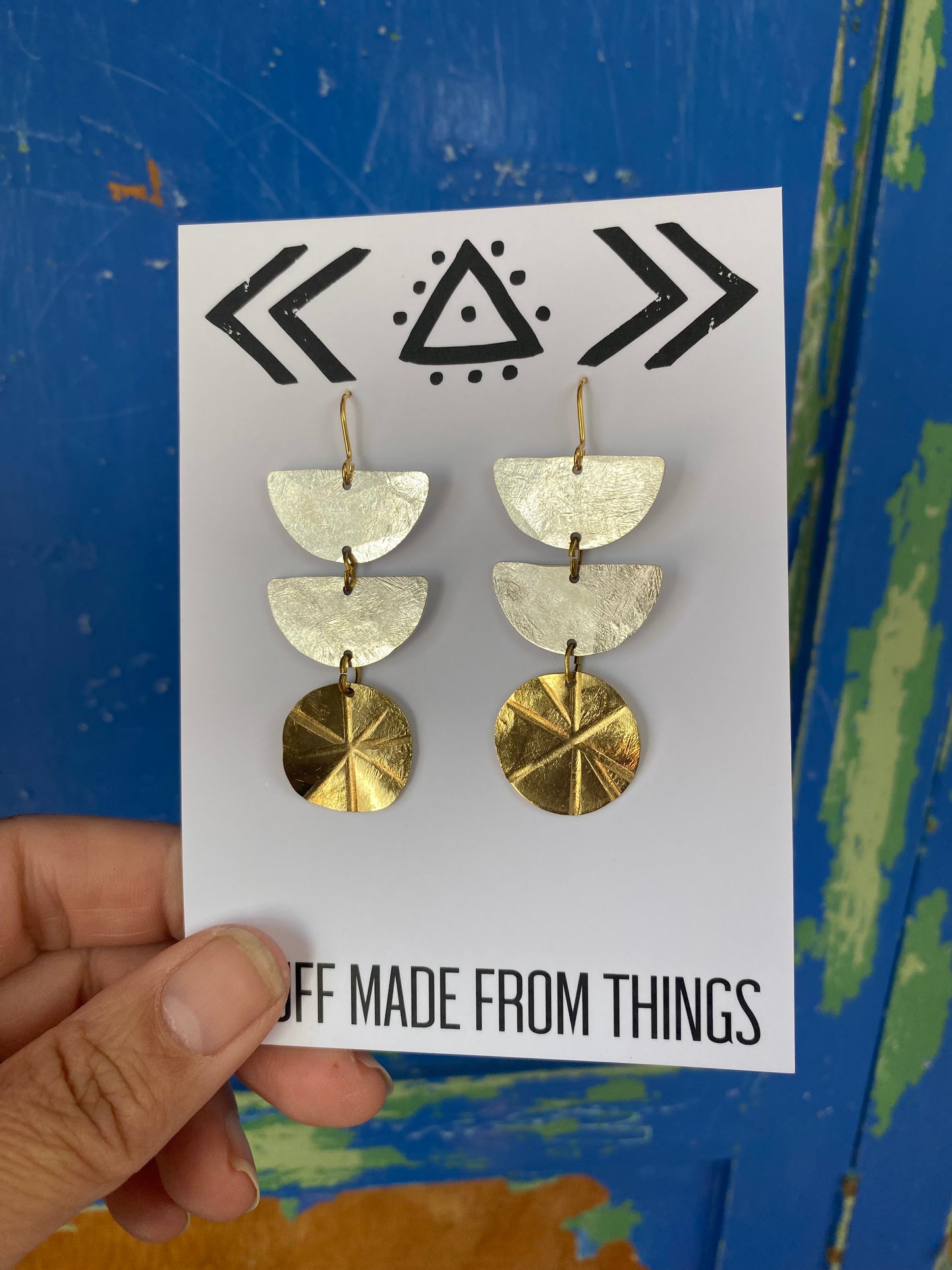 Saturday Sun Statement Earrings - Silver & Gold