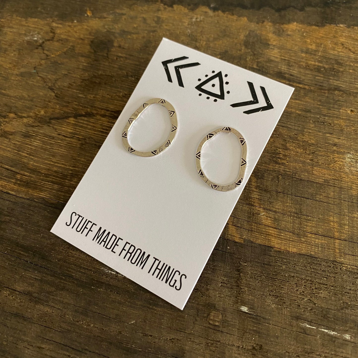 GWARI Recycled Sterling Silver Hoop Studs