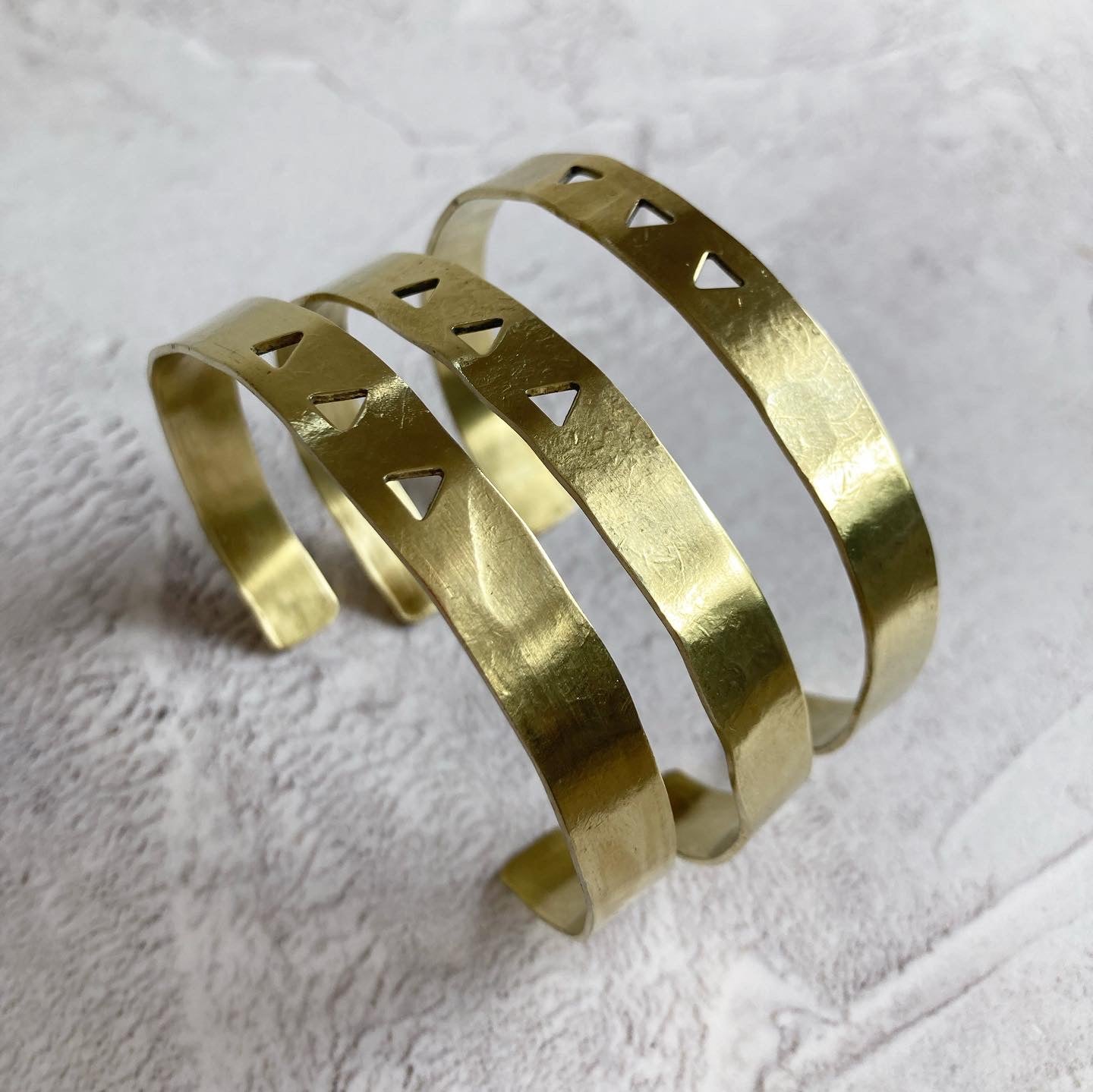 Golden Brass Triangle Cut Out Cuff