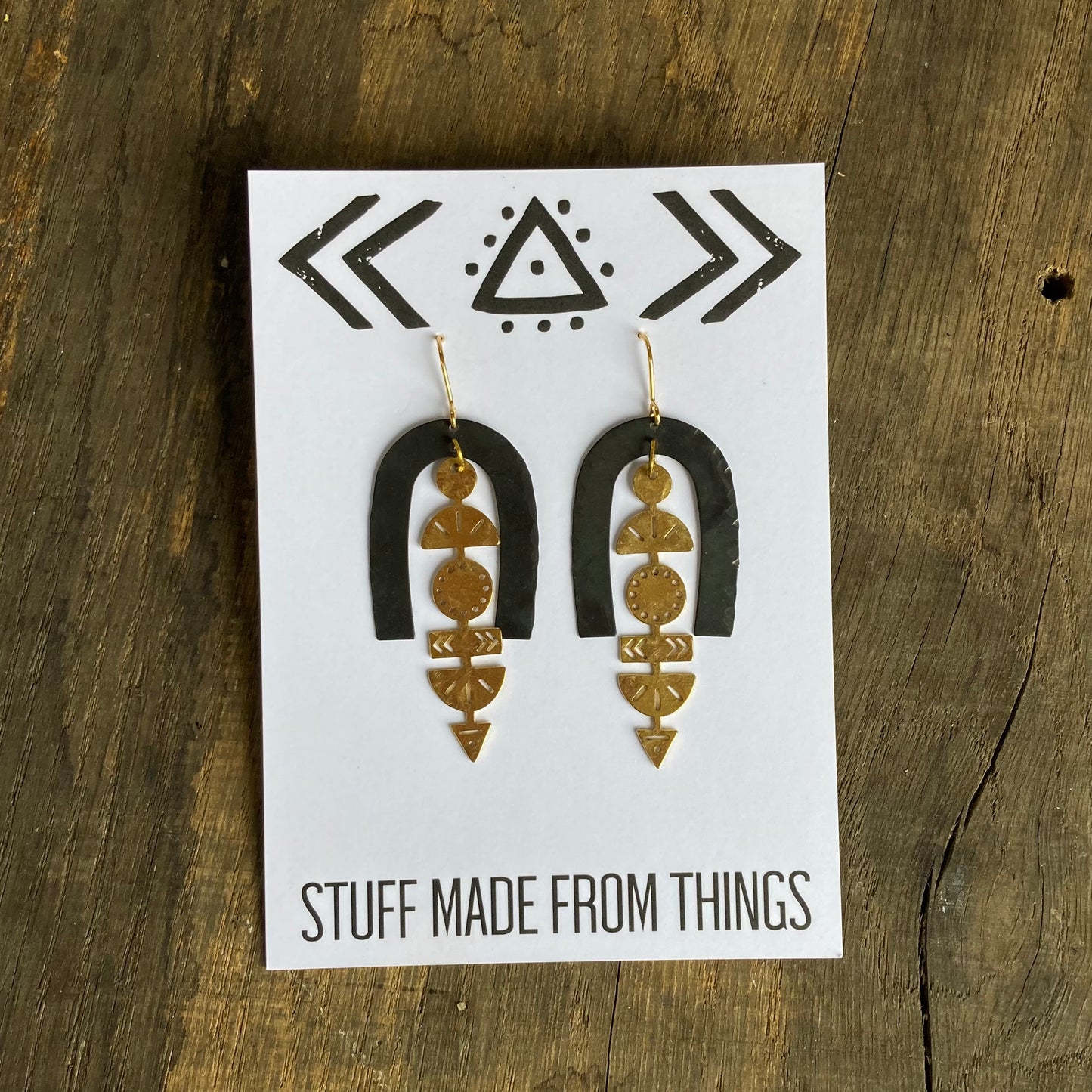 LEXICON Black and Brass Earrings