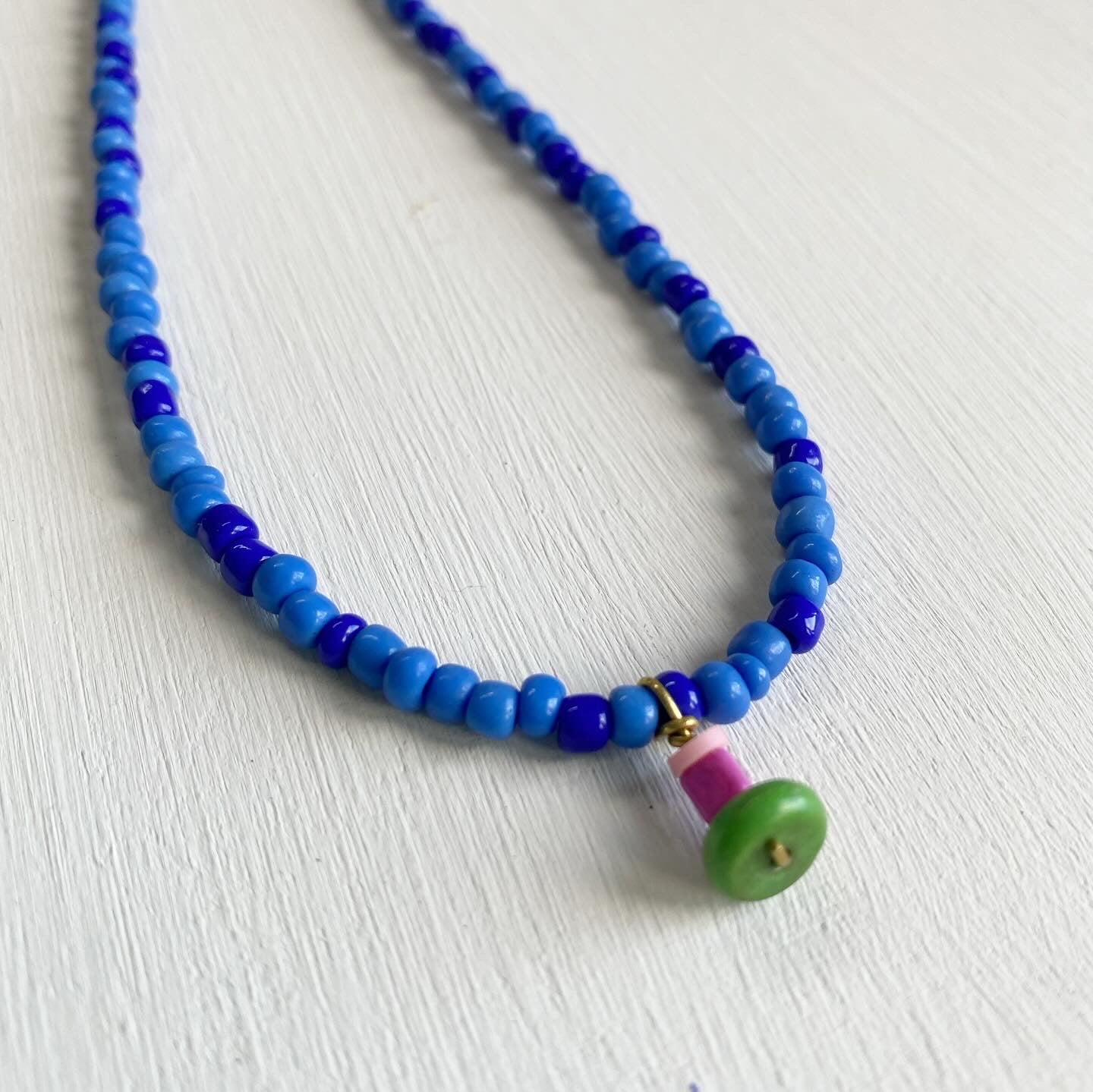 Green Single Charm Beaded Necklace