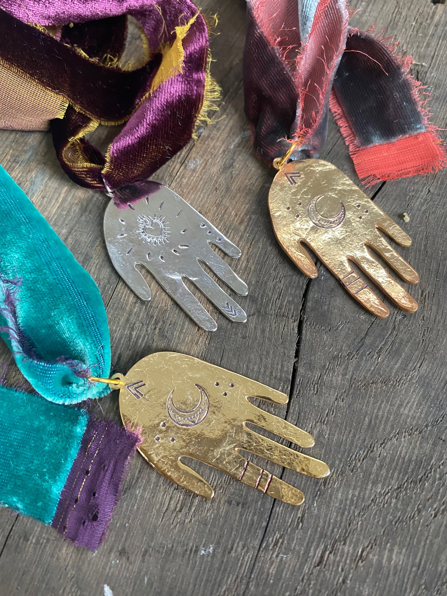 Hand Pendant on Velvet Ribbon