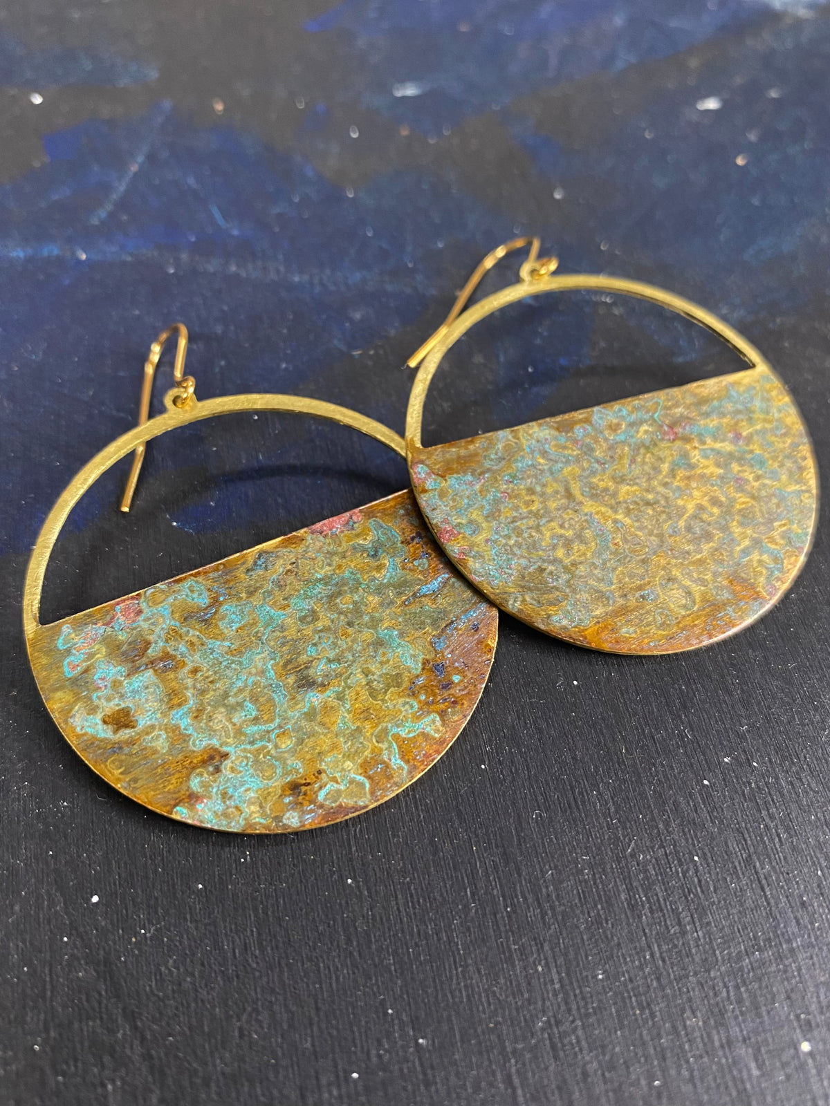 HORIZON Patinated Brass Earrings