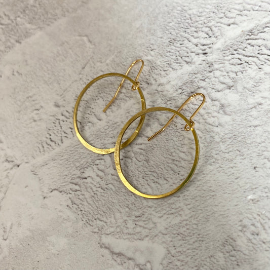 Large Planished Brass Hoops