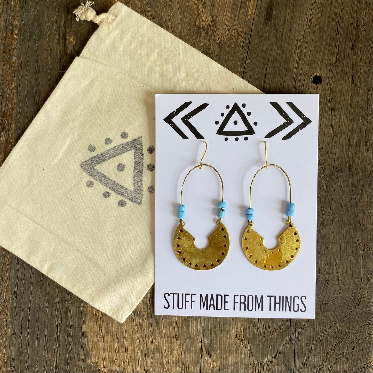 ADELITA Beaded Brass Earrings