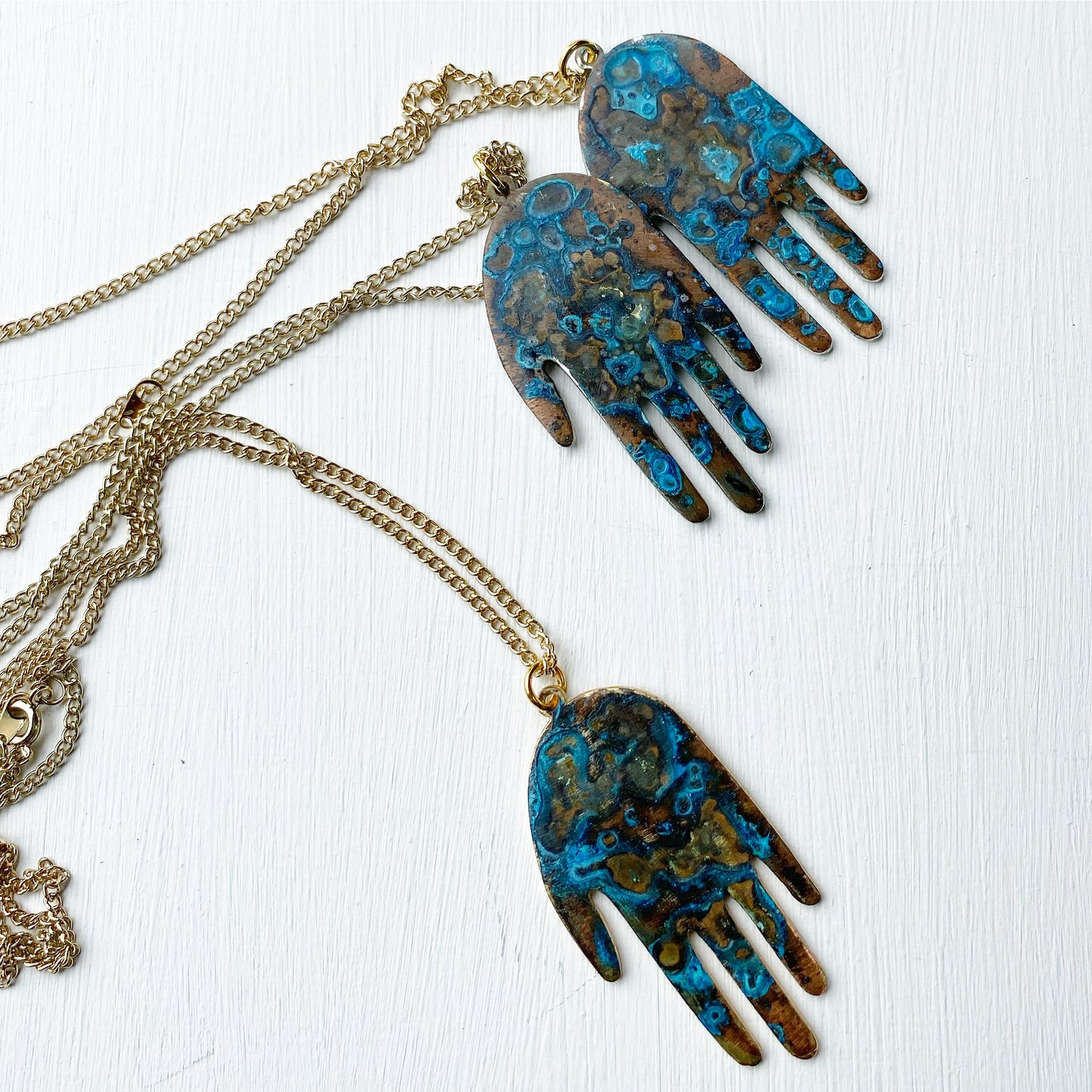 Patina Hand Necklace