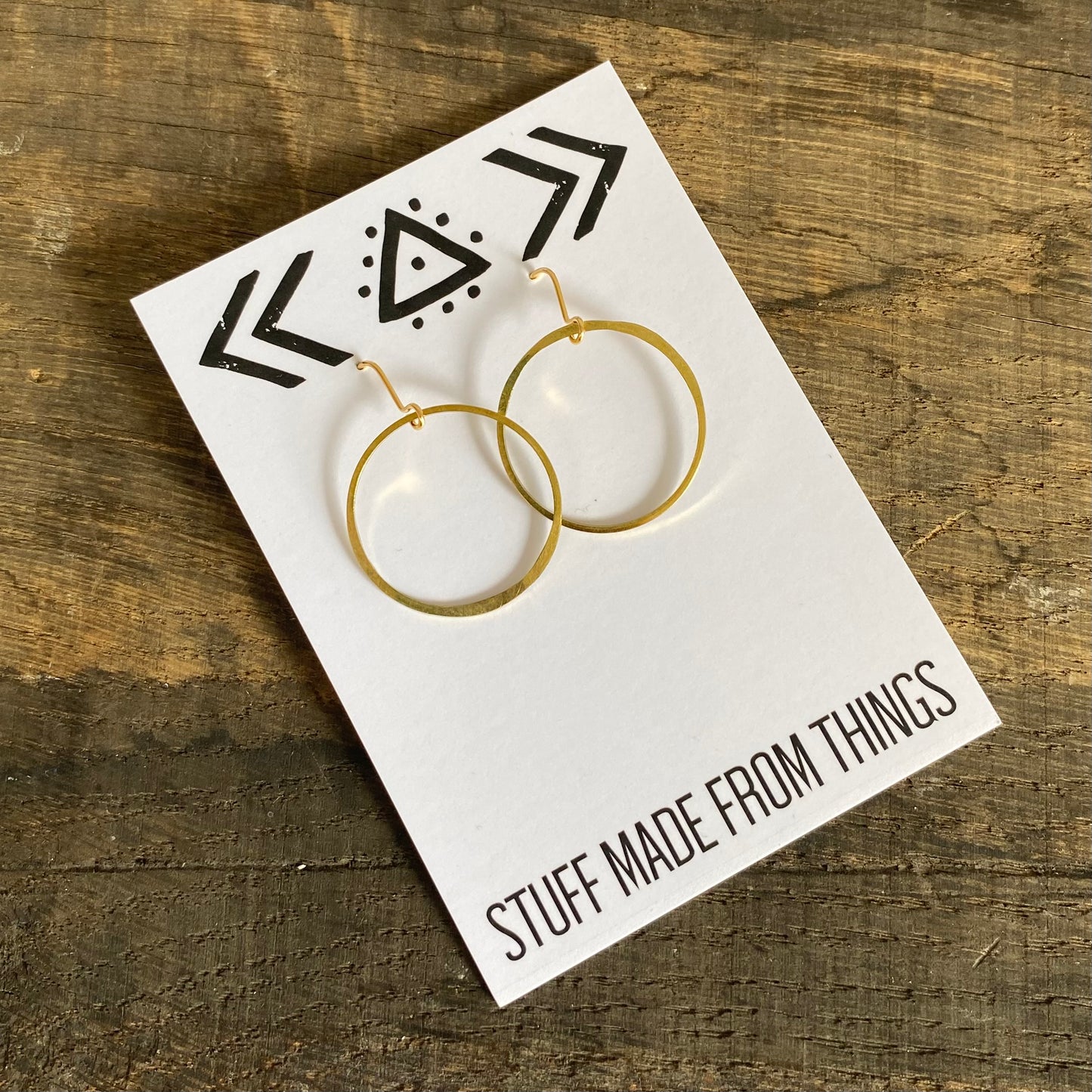 Large Planished Brass Hoops