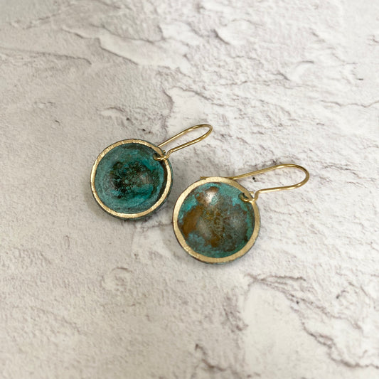 Verdigris Dome Earrings