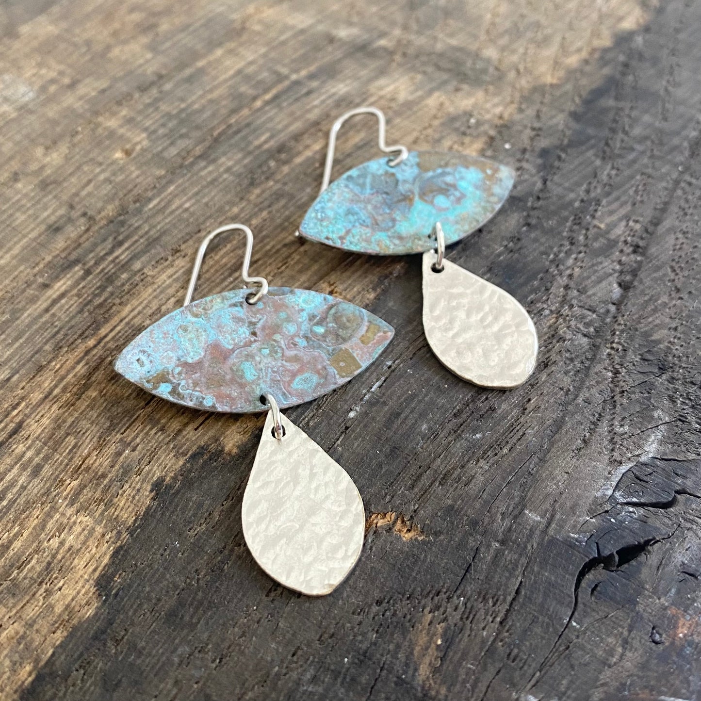 SACRED TEARS Turquoise Patina and Hammered Aluminium