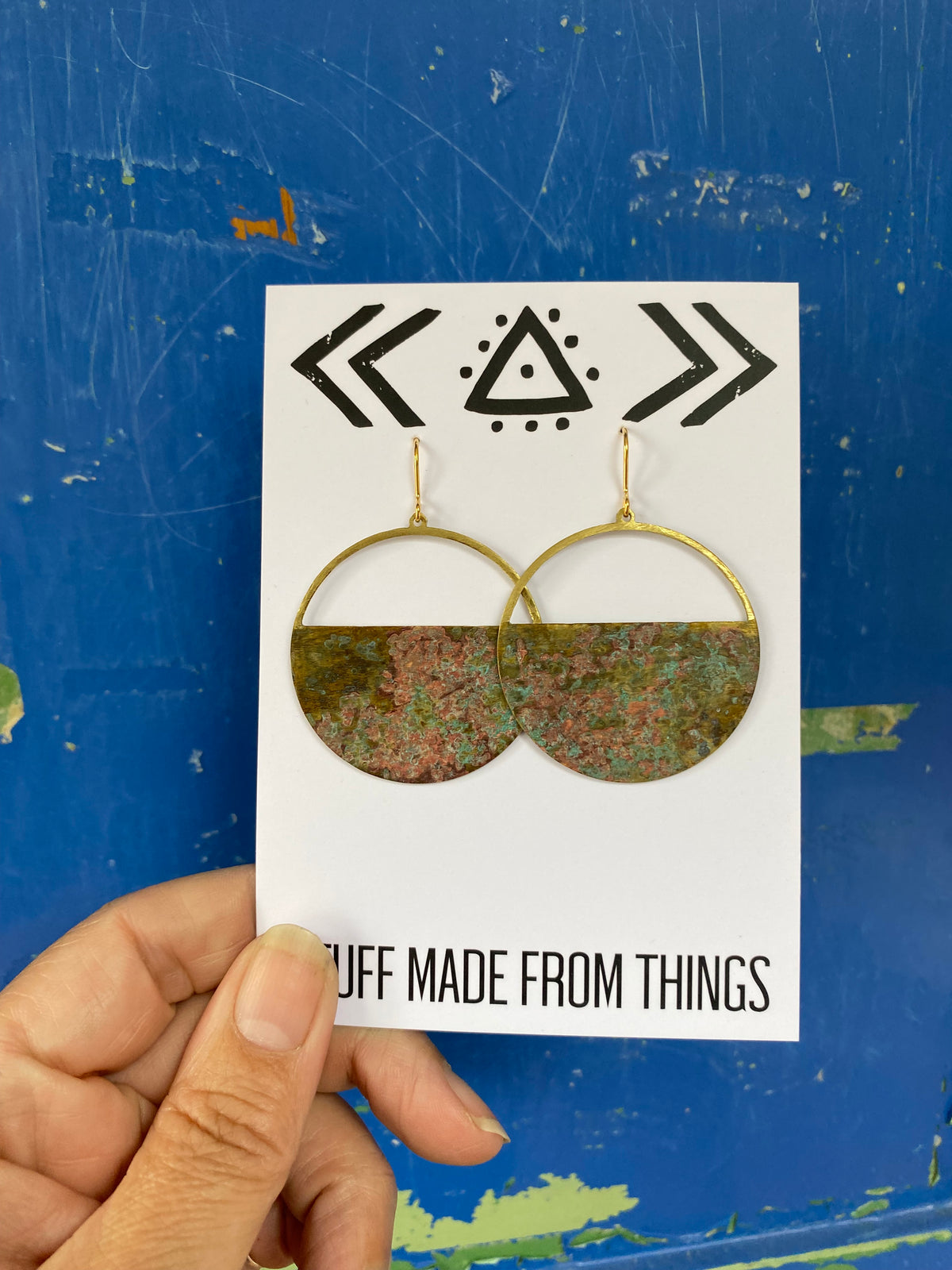 HORIZON Patinated Brass Earrings