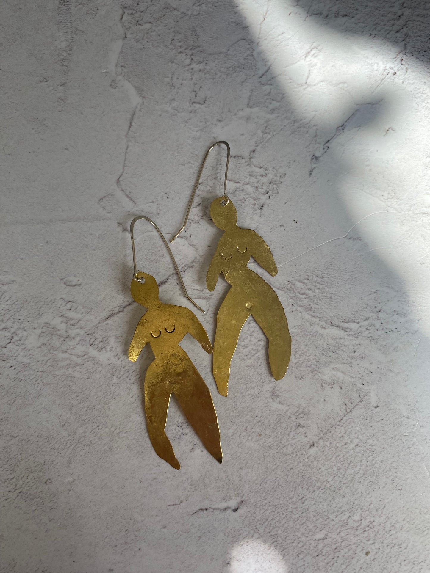 Merry Maidens Brass Statement Earrings