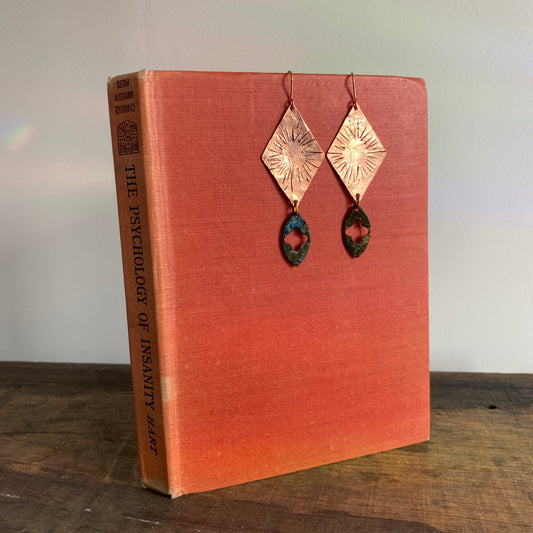FEMINA Raw Copper and Patinated Brass Earrings 