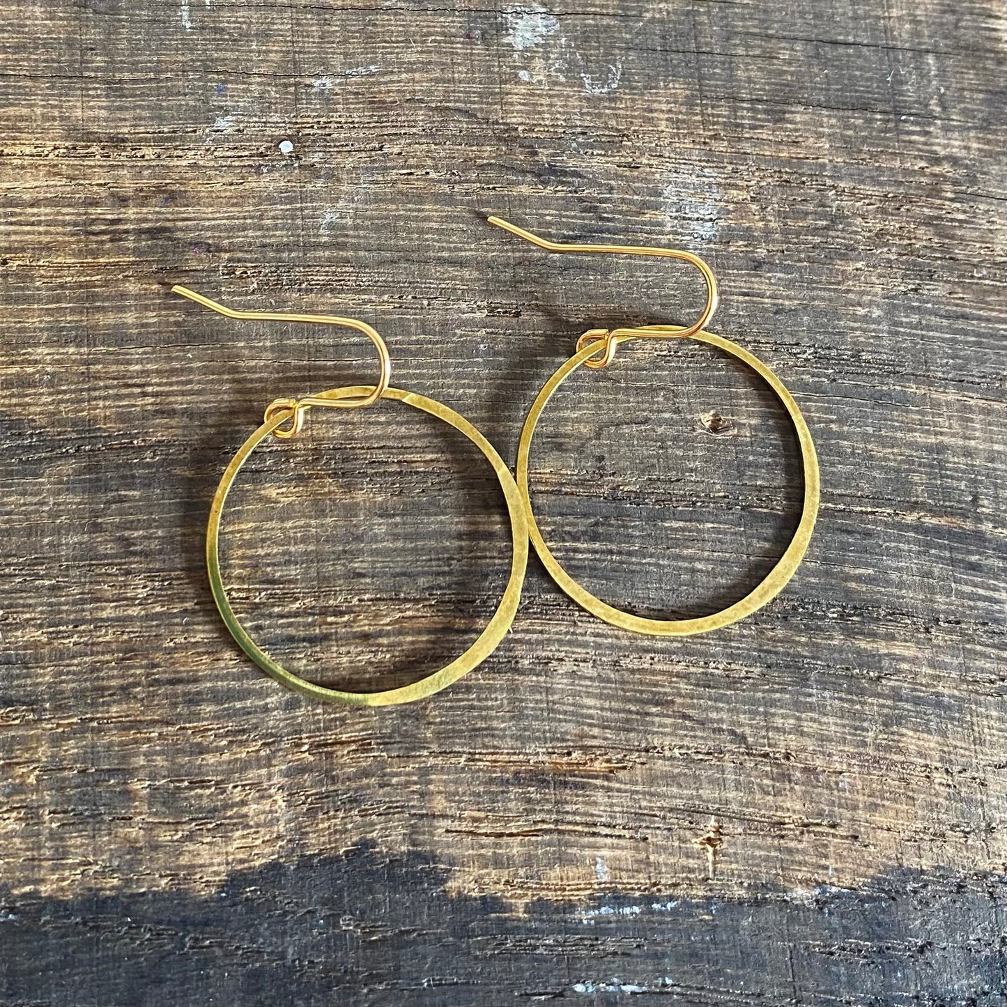 Large Planished Brass Hoops