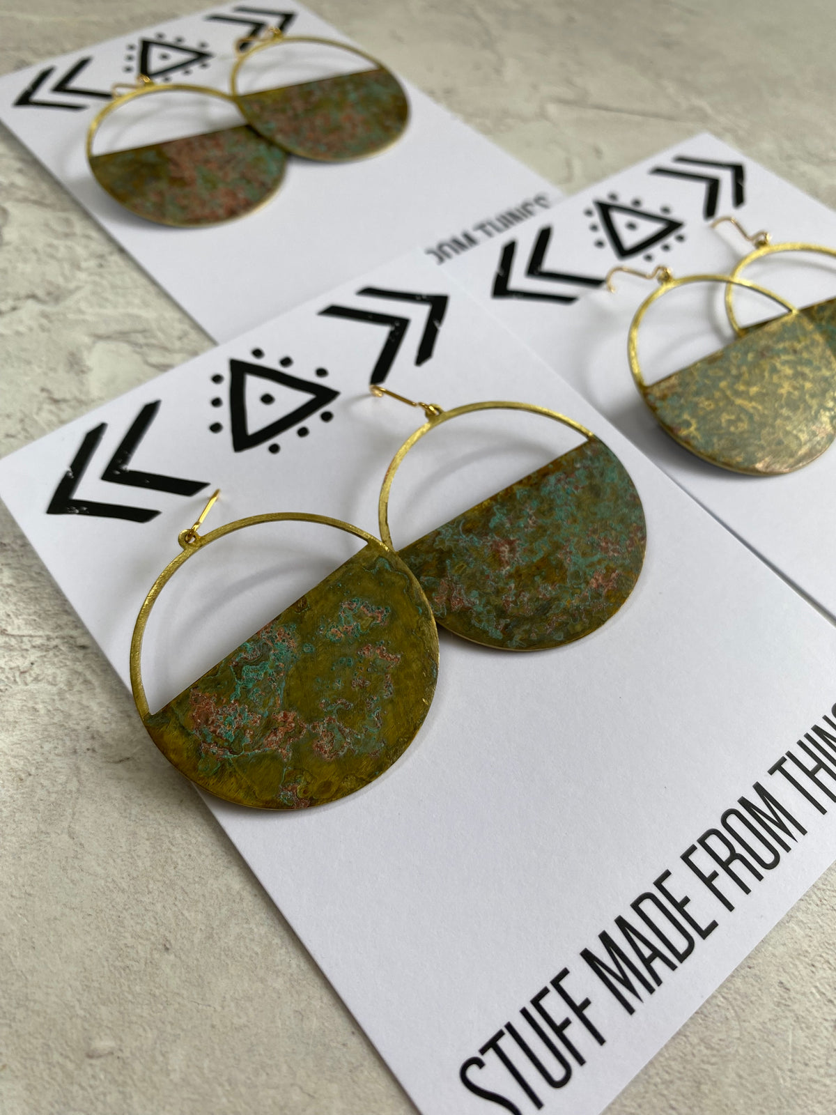 HORIZON Patinated Brass Earrings